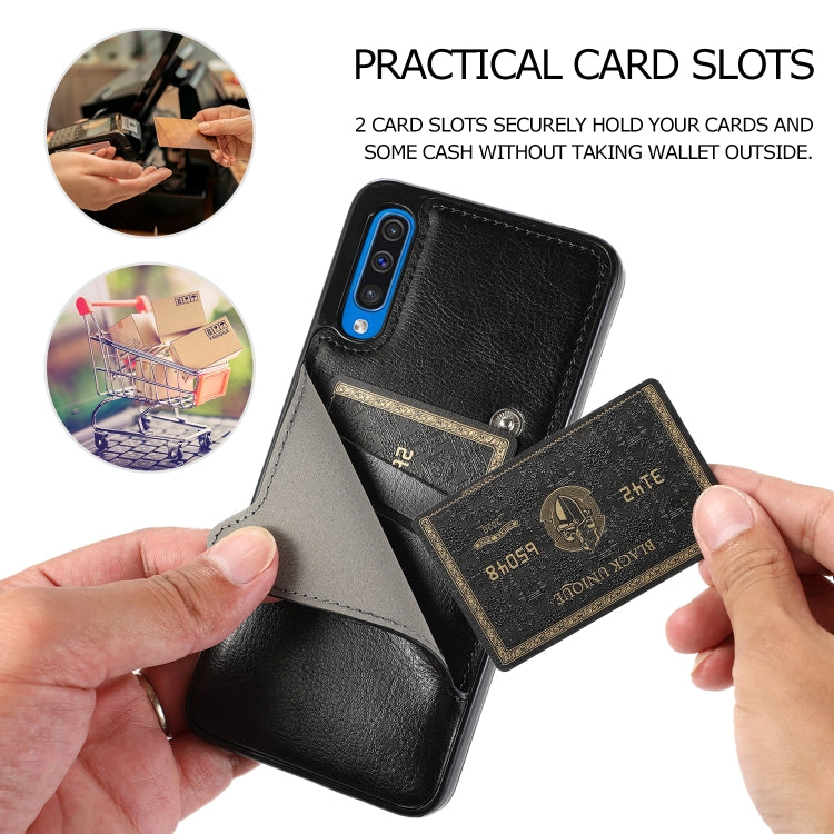 For Huawei P30 Pure Color Oblique Card PU + TPU Phone Case