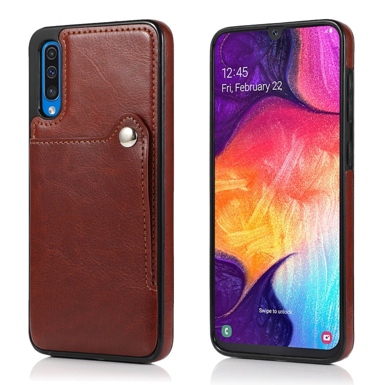 For Huawei P30 Pure Color Oblique Card PU + TPU Phone Case