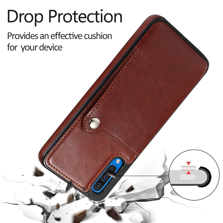 For Huawei P30 Pure Color Oblique Card PU + TPU Phone Case