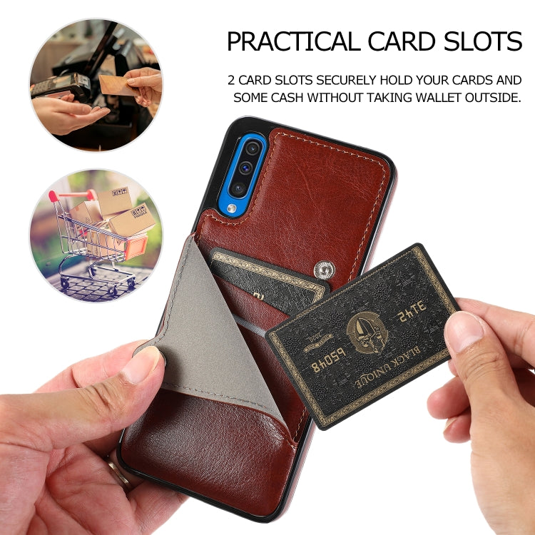 For Huawei P30 Pure Color Oblique Card PU + TPU Phone Case