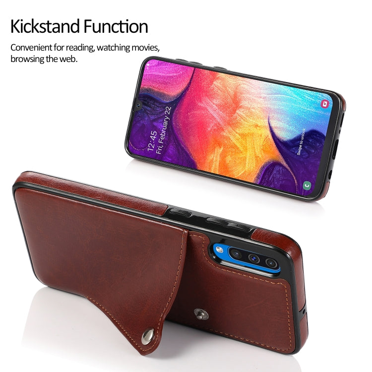For Huawei P30 Pure Color Oblique Card PU + TPU Phone Case
