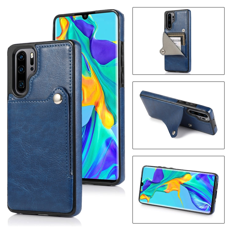 For Huawei P30 Pro Pure Color Oblique Card PU + TPU Phone Case