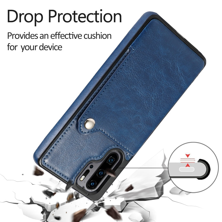For Huawei P30 Pro Pure Color Oblique Card PU + TPU Phone Case