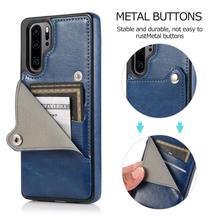 For Huawei P30 Pro Pure Color Oblique Card PU + TPU Phone Case