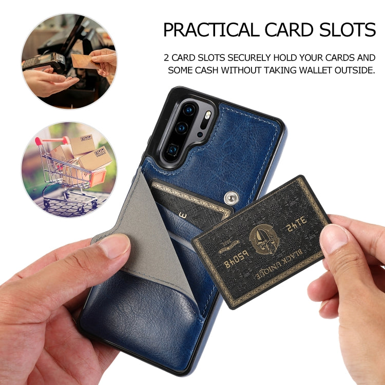 For Huawei P30 Pro Pure Color Oblique Card PU + TPU Phone Case
