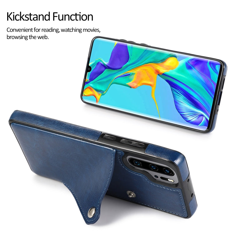 For Huawei P30 Pro Pure Color Oblique Card PU + TPU Phone Case