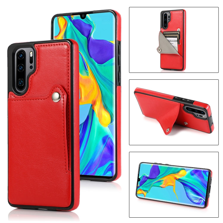 For Huawei P30 Pro Pure Color Oblique Card PU + TPU Phone Case