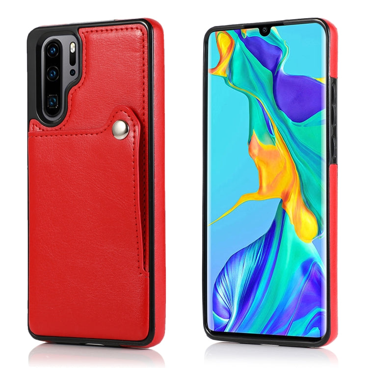 For Huawei P30 Pro Pure Color Oblique Card PU + TPU Phone Case