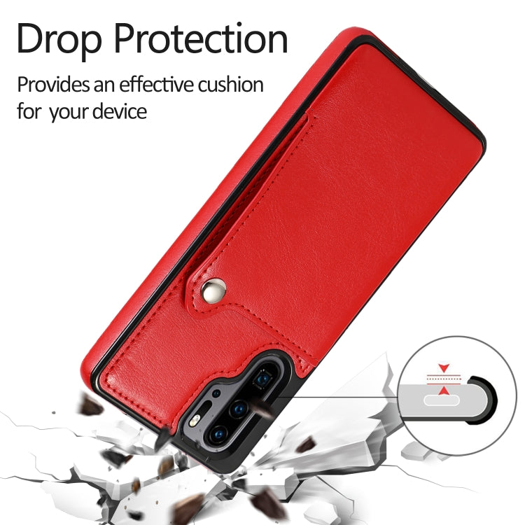 For Huawei P30 Pro Pure Color Oblique Card PU + TPU Phone Case