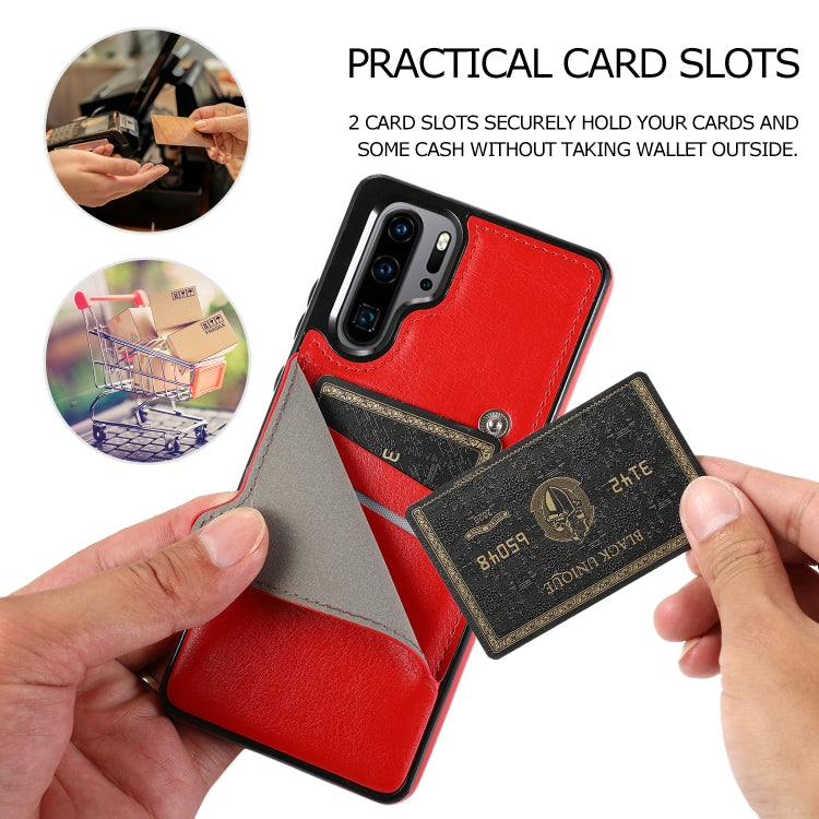For Huawei P30 Pro Pure Color Oblique Card PU + TPU Phone Case