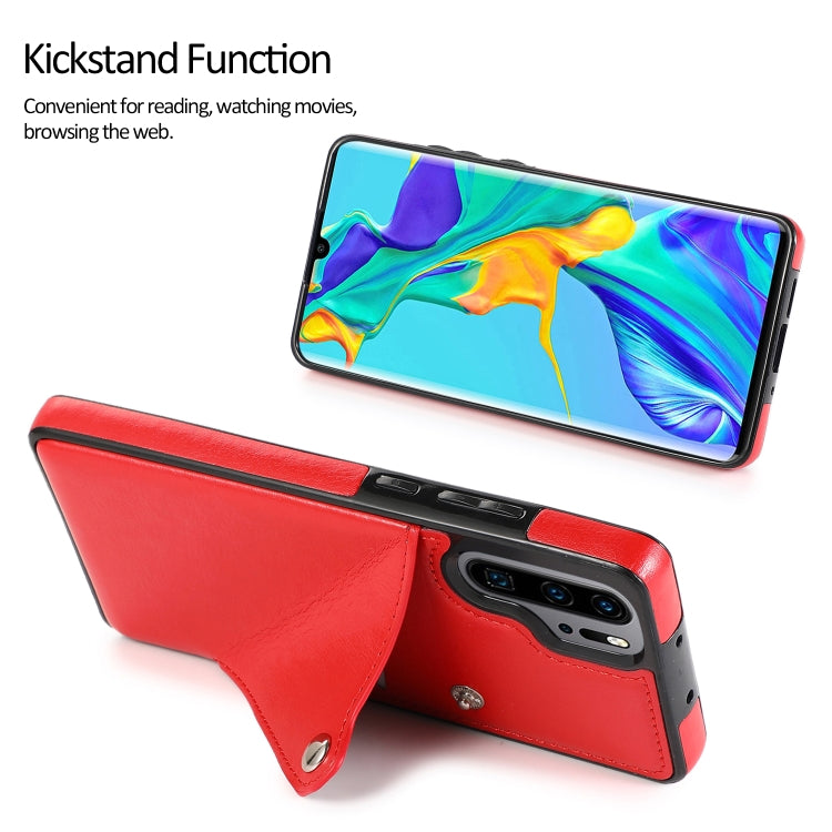 For Huawei P30 Pro Pure Color Oblique Card PU + TPU Phone Case