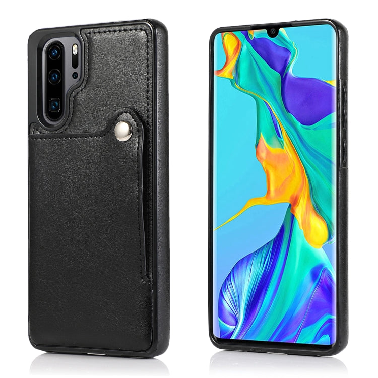 For Huawei P30 Pro Pure Color Oblique Card PU + TPU Phone Case