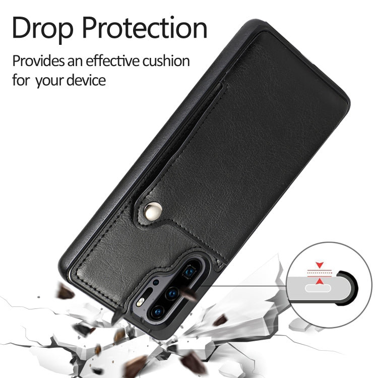 For Huawei P30 Pro Pure Color Oblique Card PU + TPU Phone Case