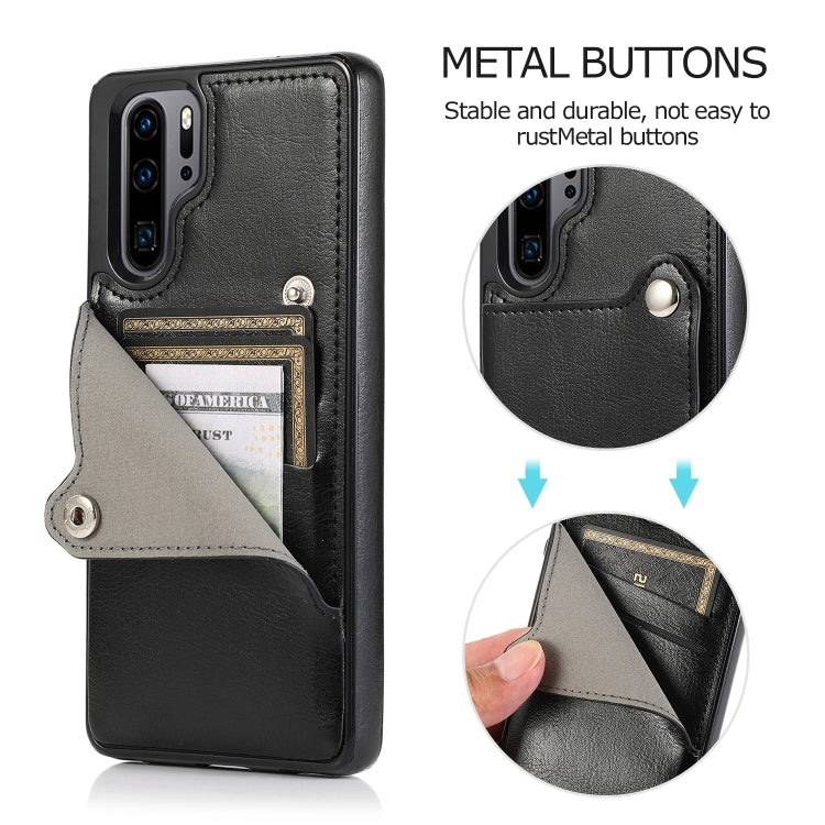 For Huawei P30 Pro Pure Color Oblique Card PU + TPU Phone Case