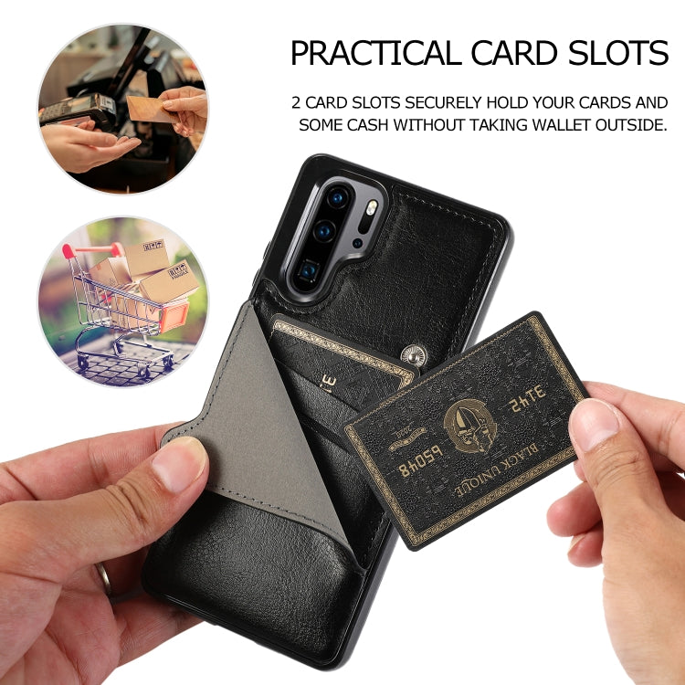 For Huawei P30 Pro Pure Color Oblique Card PU + TPU Phone Case
