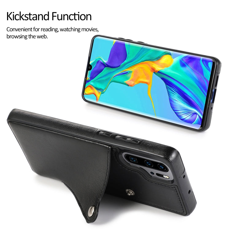 For Huawei P30 Pro Pure Color Oblique Card PU + TPU Phone Case