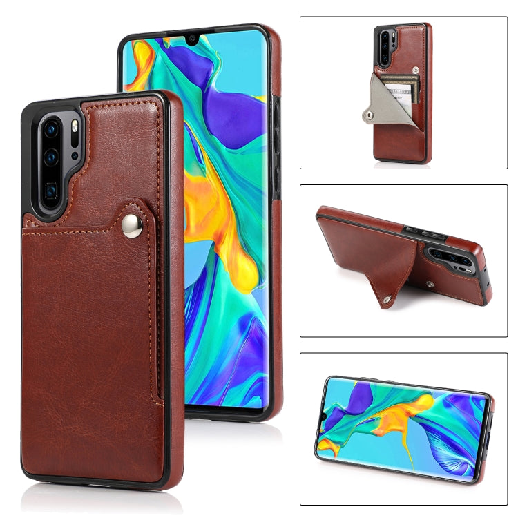 For Huawei P30 Pro Pure Color Oblique Card PU + TPU Phone Case