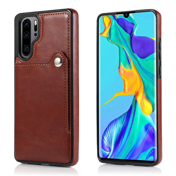 For Huawei P30 Pro Pure Color Oblique Card PU + TPU Phone Case