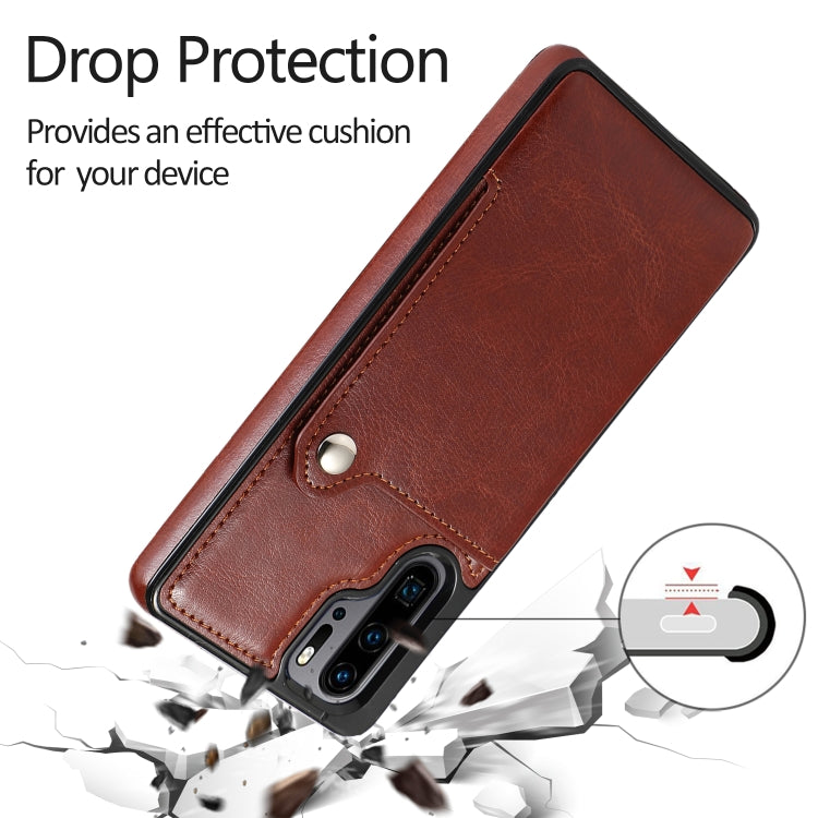 For Huawei P30 Pro Pure Color Oblique Card PU + TPU Phone Case