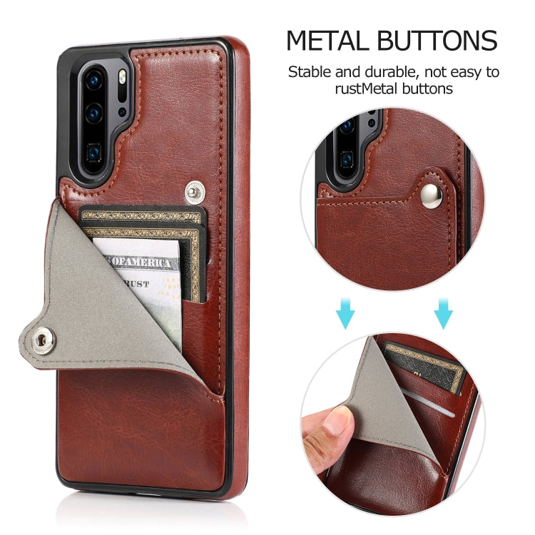 For Huawei P30 Pro Pure Color Oblique Card PU + TPU Phone Case