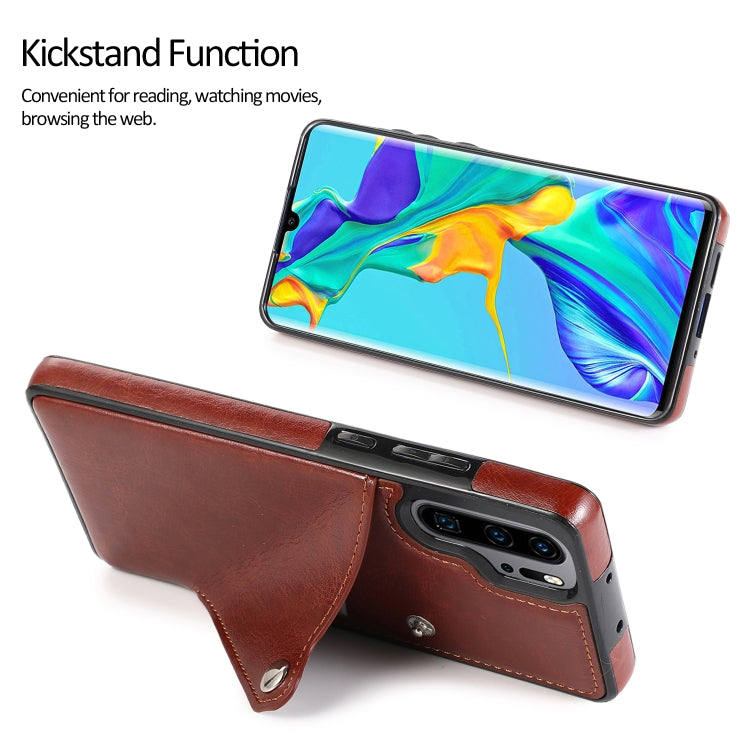 For Huawei P30 Pro Pure Color Oblique Card PU + TPU Phone Case