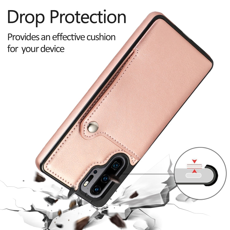For Huawei P30 Pro Pure Color Oblique Card PU + TPU Phone Case