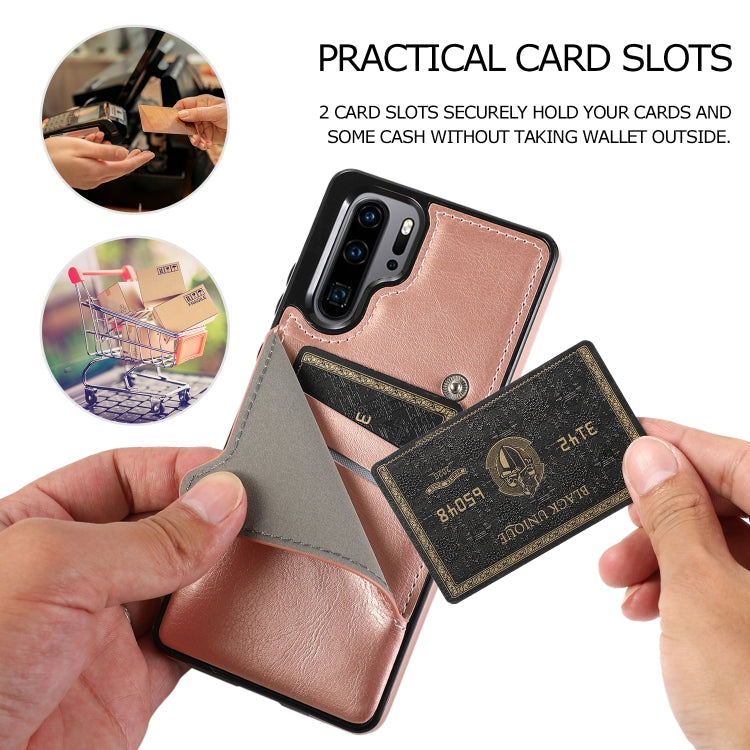 For Huawei P30 Pro Pure Color Oblique Card PU + TPU Phone Case