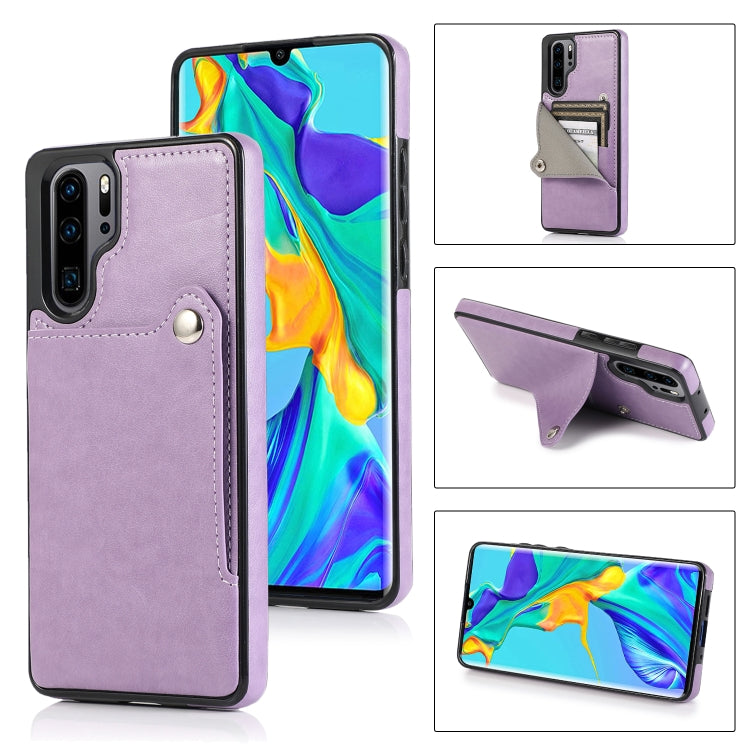 For Huawei P30 Pro Pure Color Oblique Card PU + TPU Phone Case