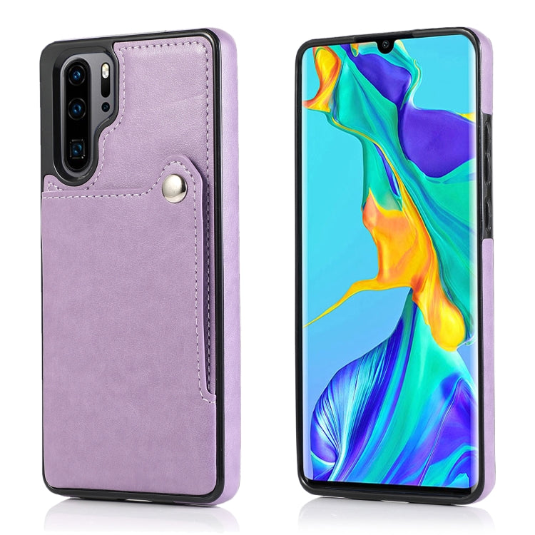 For Huawei P30 Pro Pure Color Oblique Card PU + TPU Phone Case