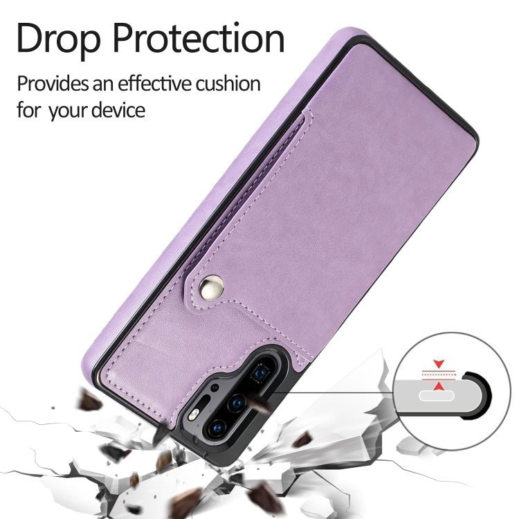 For Huawei P30 Pro Pure Color Oblique Card PU + TPU Phone Case