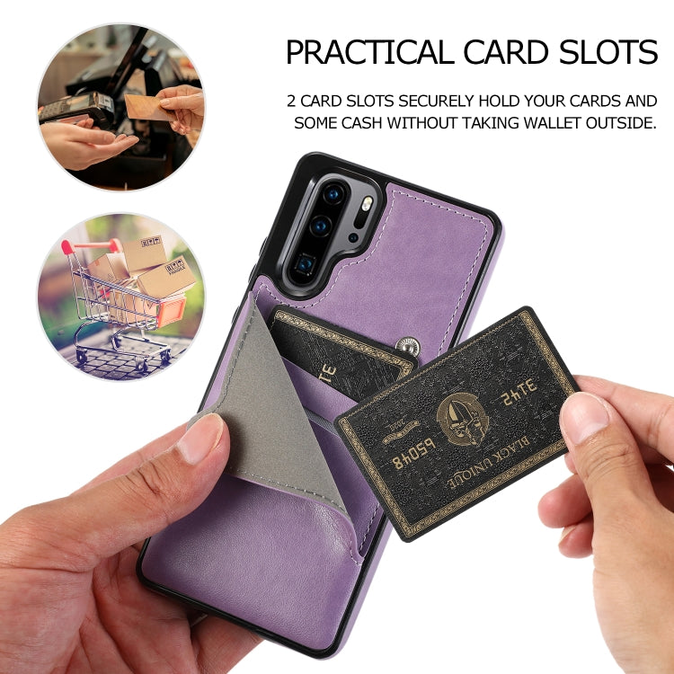 For Huawei P30 Pro Pure Color Oblique Card PU + TPU Phone Case