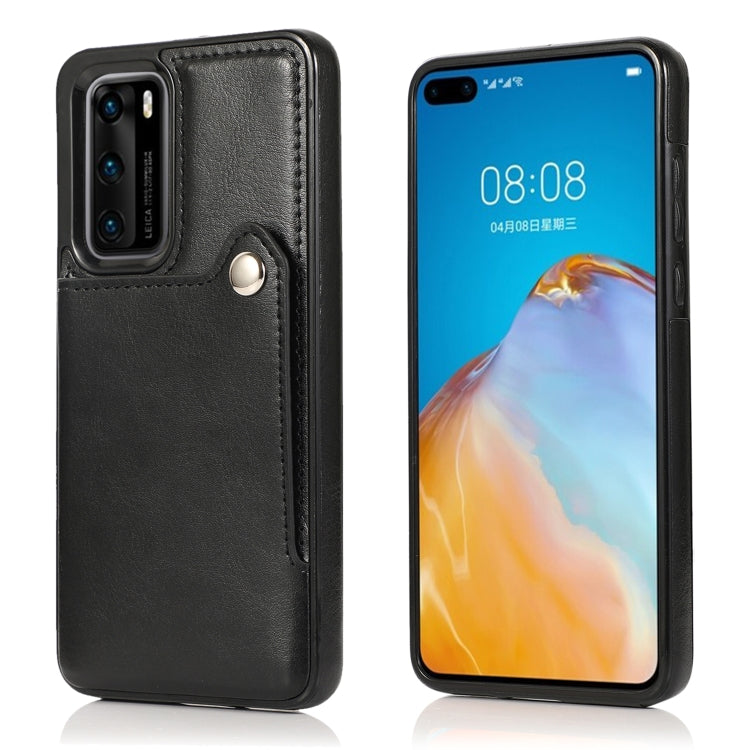 For Huawei P40 Pure Color Oblique Card PU + TPU Phone Case