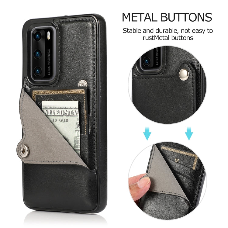 For Huawei P40 Pure Color Oblique Card PU + TPU Phone Case
