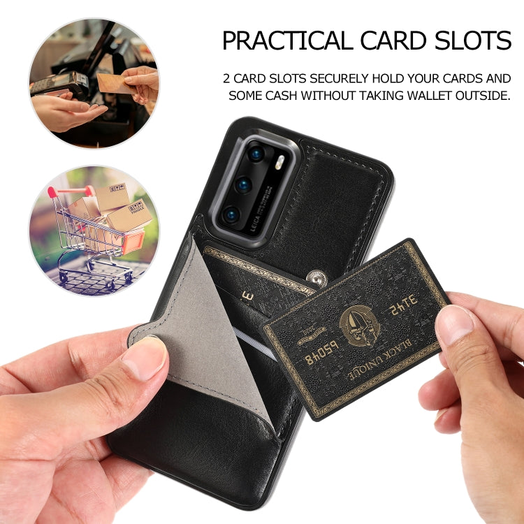 For Huawei P40 Pure Color Oblique Card PU + TPU Phone Case