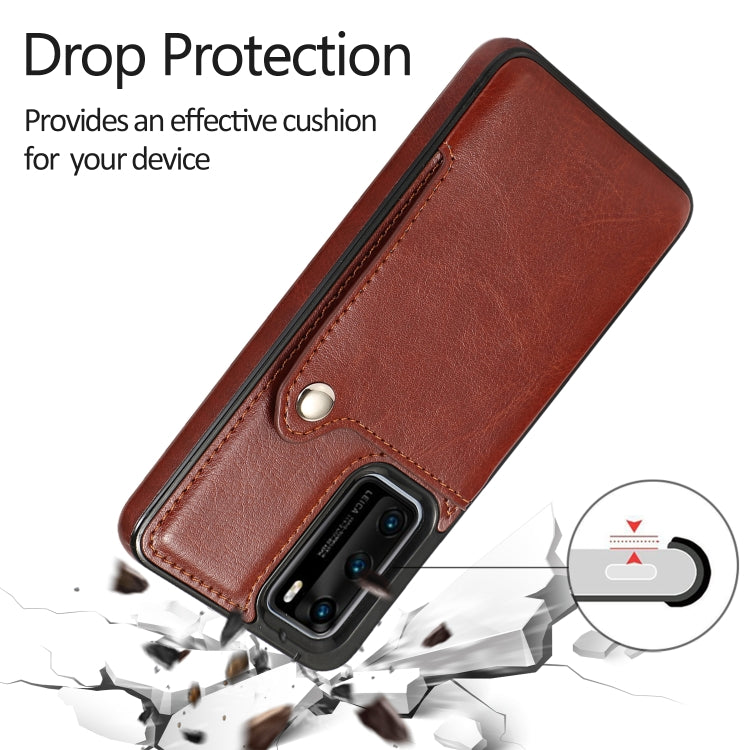 For Huawei P40 Pure Color Oblique Card PU + TPU Phone Case