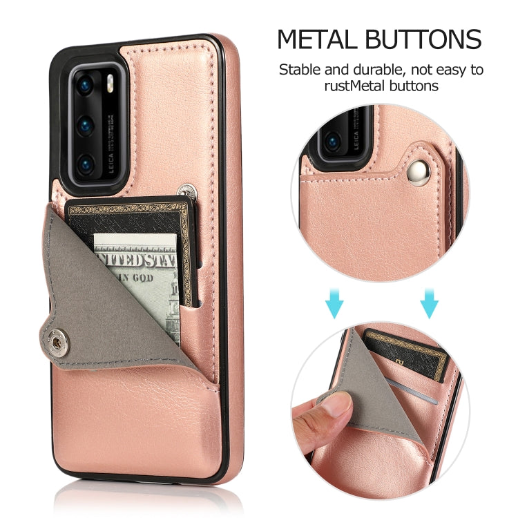 For Huawei P40 Pure Color Oblique Card PU + TPU Phone Case