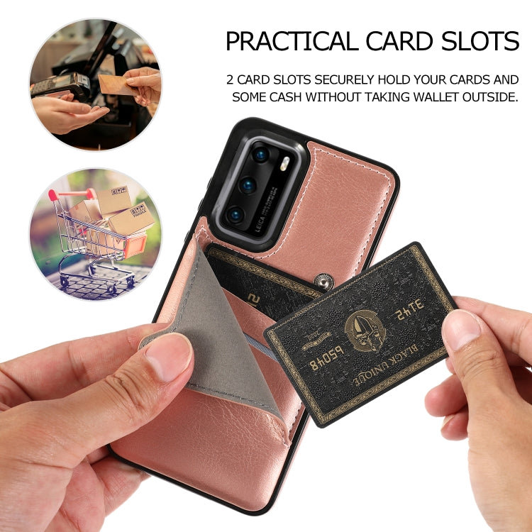 For Huawei P40 Pure Color Oblique Card PU + TPU Phone Case