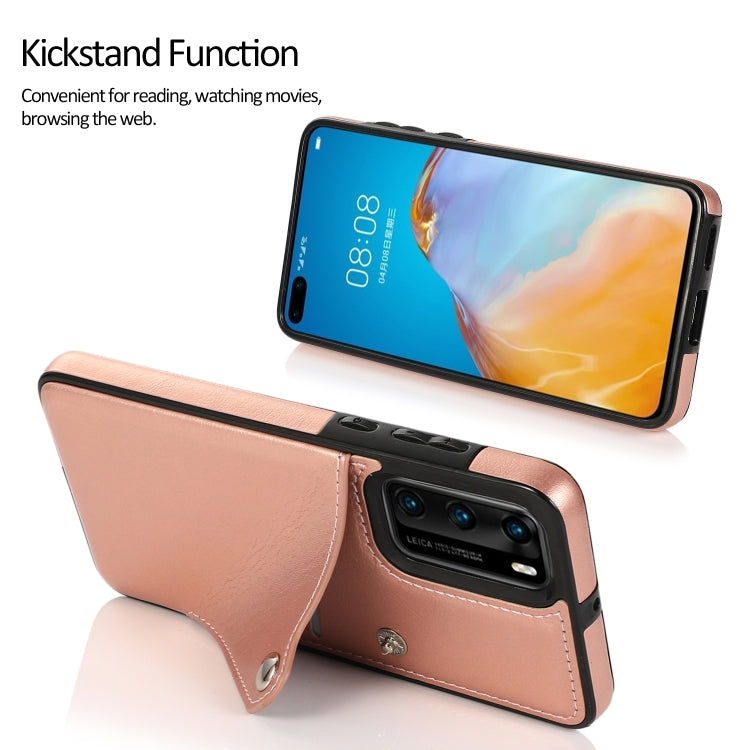 For Huawei P40 Pure Color Oblique Card PU + TPU Phone Case