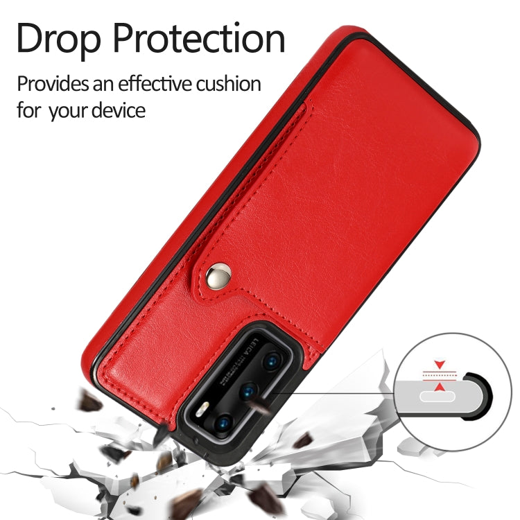 For Huawei P40 Pro Pure Color Oblique Card PU + TPU Phone Case