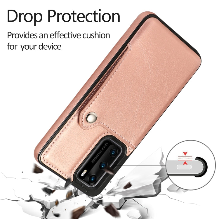 For Huawei P40 Pro Pure Color Oblique Card PU + TPU Phone Case