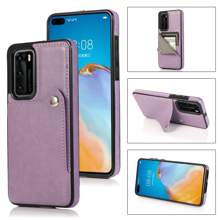 For Huawei P40 Pro Pure Color Oblique Card PU + TPU Phone Case