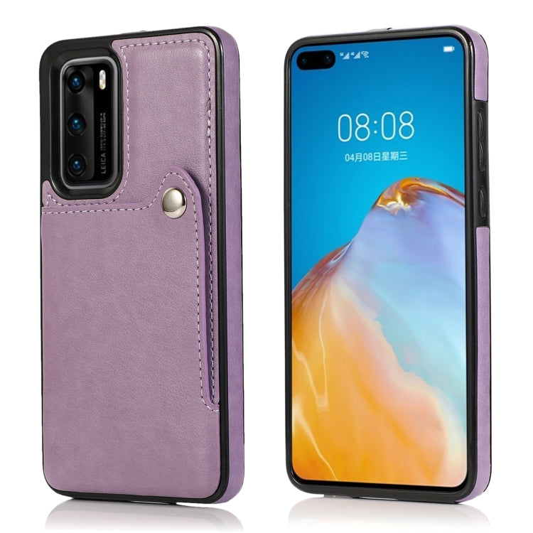 For Huawei P40 Pro Pure Color Oblique Card PU + TPU Phone Case