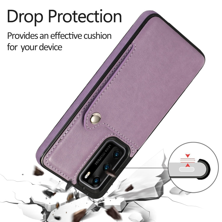 For Huawei P40 Pro Pure Color Oblique Card PU + TPU Phone Case