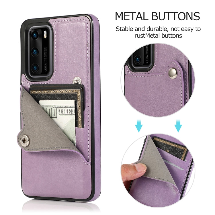 For Huawei P40 Pro Pure Color Oblique Card PU + TPU Phone Case