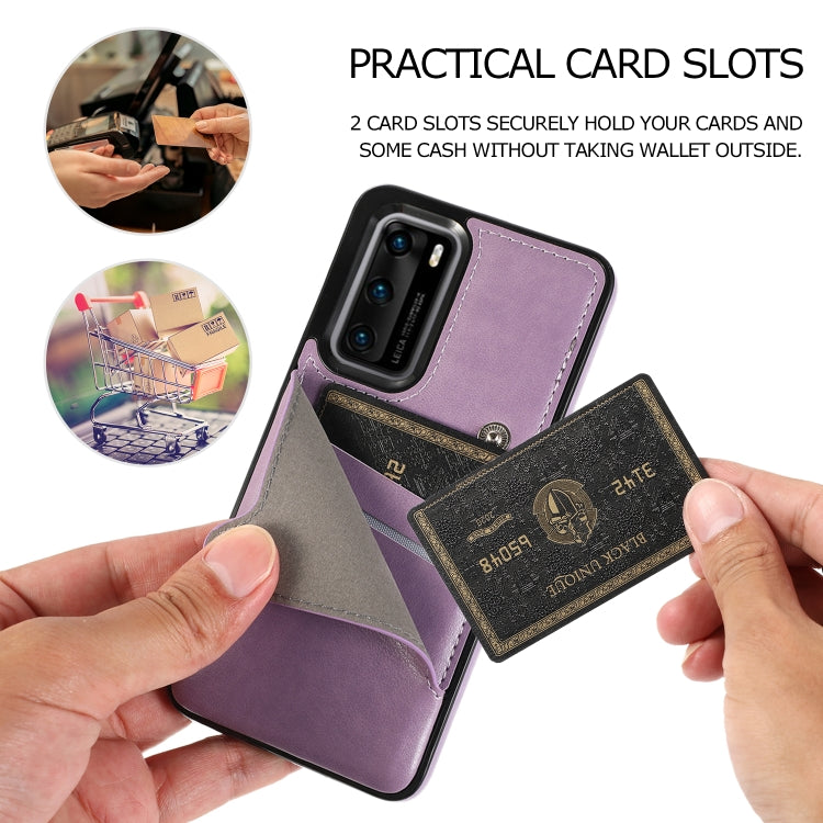 For Huawei P40 Pro Pure Color Oblique Card PU + TPU Phone Case
