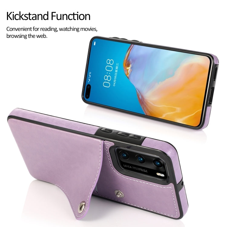 For Huawei P40 Pro Pure Color Oblique Card PU + TPU Phone Case