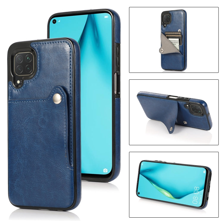 For Huawei P40 Lite Pure Color Oblique Card PU + TPU Phone Case