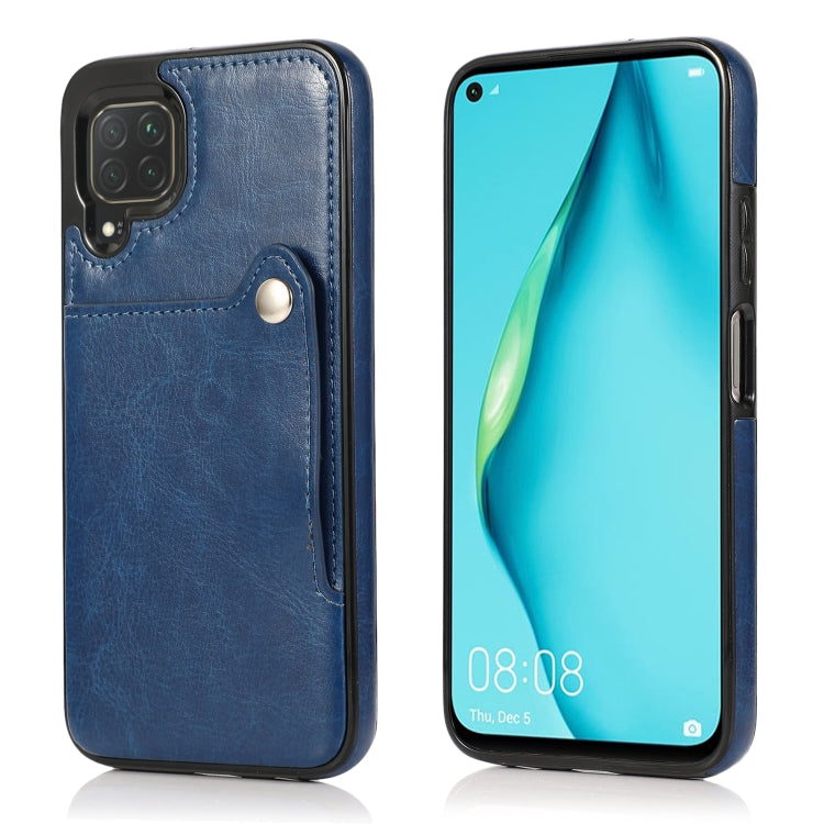 For Huawei P40 Lite Pure Color Oblique Card PU + TPU Phone Case
