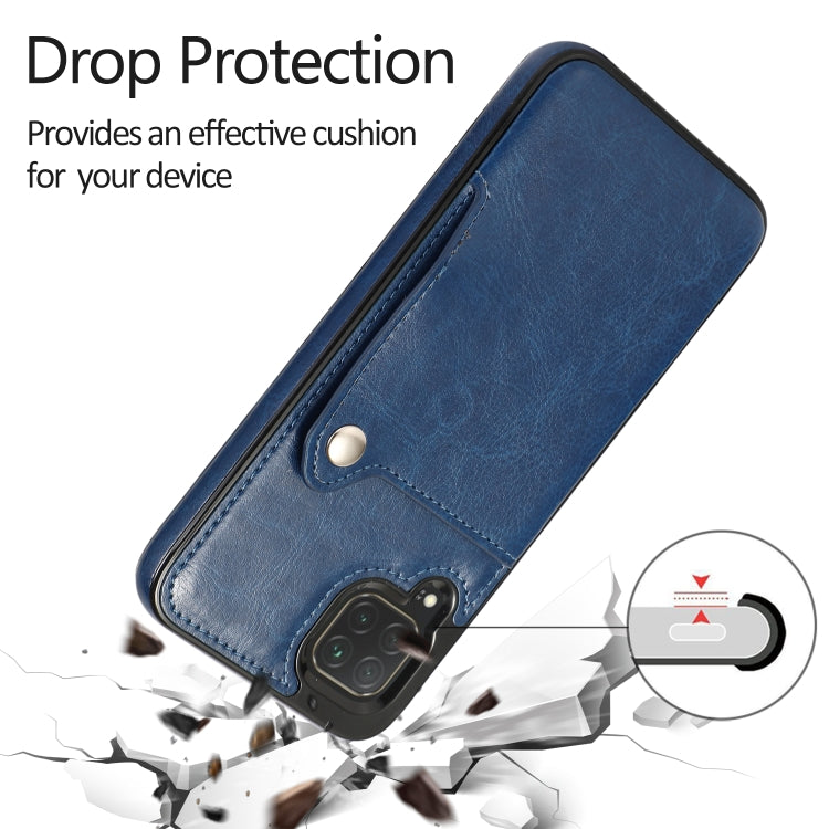 For Huawei P40 Lite Pure Color Oblique Card PU + TPU Phone Case