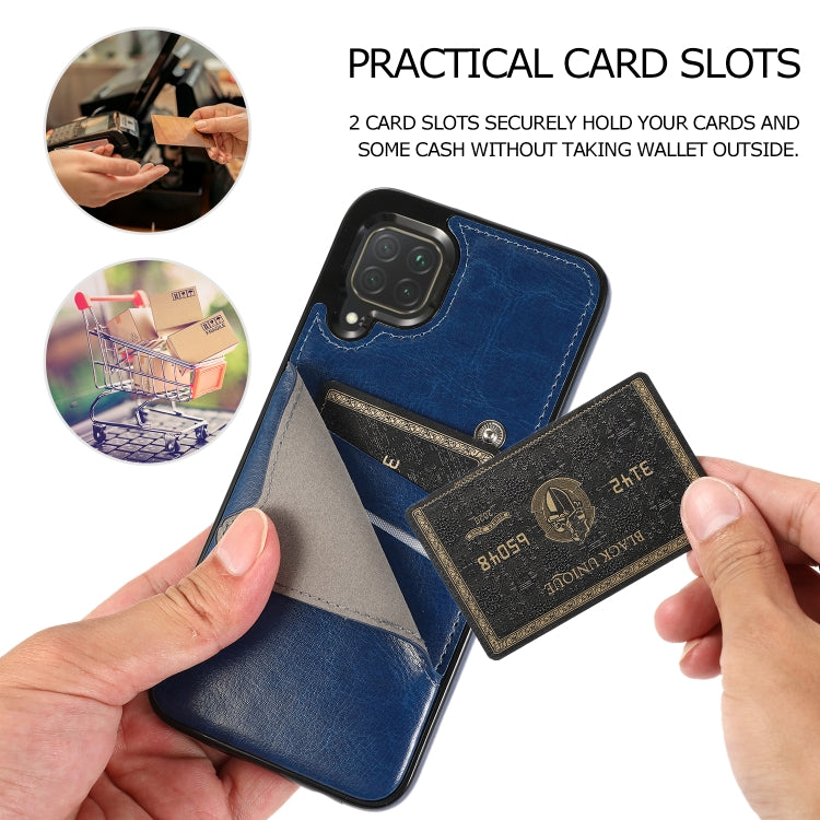 For Huawei P40 Lite Pure Color Oblique Card PU + TPU Phone Case